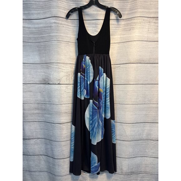 NWT Alice + Olivia Scoop Black & Blue Floral Print Sleeveless Dress Size 2 - Picture 2 of 3